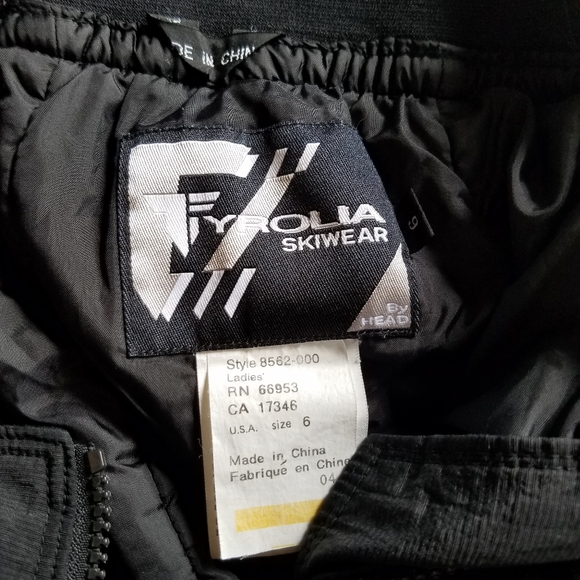 Vintage Tyrolia High Waisted Skiwear Skiboarding Stirrup Black Pants - Picture 9 of 11